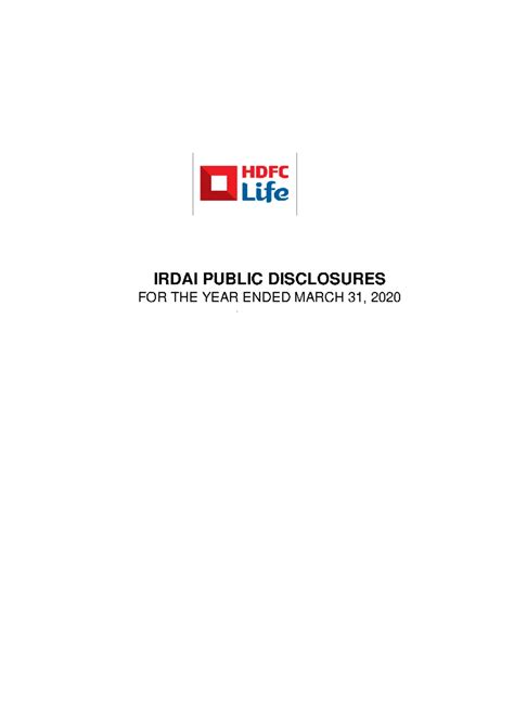 HDFC Life Insurance Company Limited: IRDAI Public Disclosures FY 2024 ...
