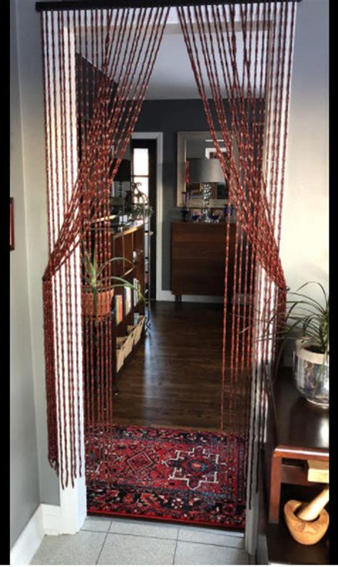 Hand Made Bamboo Wood Beaded Curtain-doorway - Etsy | Beaded curtains ...