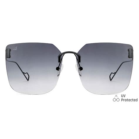 Black Grey Gradient Rimless Rectangle Square Vincent Chase The Metal ...