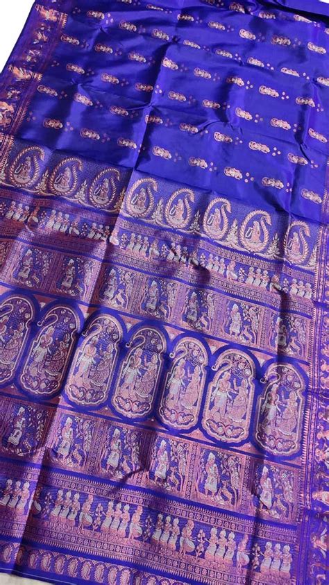 Exquisite Blue Swarnachari Handloom Meenakari Silk Saree - Perfect for ...