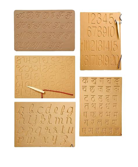 Wooden Tracing Board for Kids Reading & Writing Board with Pencil ...