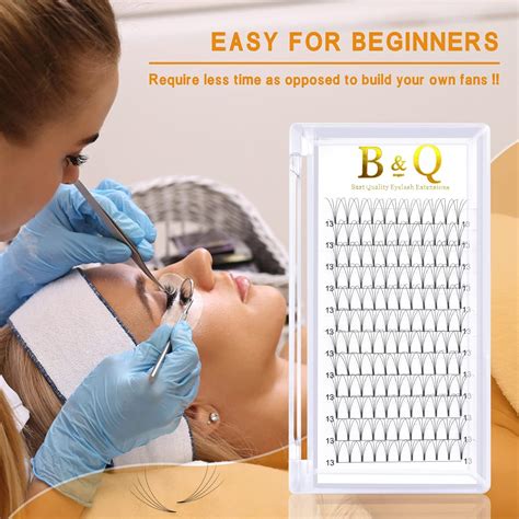 Buy 4 Tarys Premade Fans Eyelash Extensions 5D-D-0.10-12+13 Short Stem ...