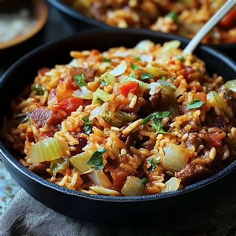 Savory Cajun Cabbage Jambalaya with Spicy Sausage - My Homemade Recipe