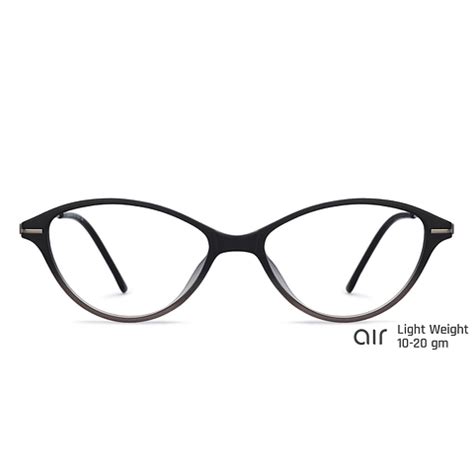 Buy Matte Black Grey Gunmetal Black Full Rim Cat Eye Lenskart Air ...
