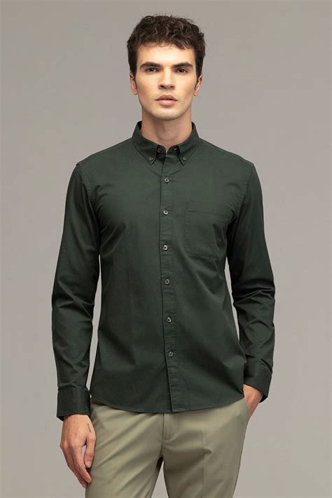 Buy Men's Meteorite Forest Green Shirt Online | SNITCH
