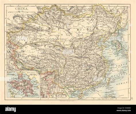 Old Map Of Chinese Empire China Dynasty Map Hi Res Stock Photography