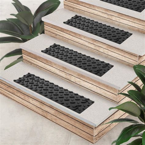 ROBLOCK 5 PCS Rubber Stair Tread for Wooden Steps, Skid Resistant Stair ...