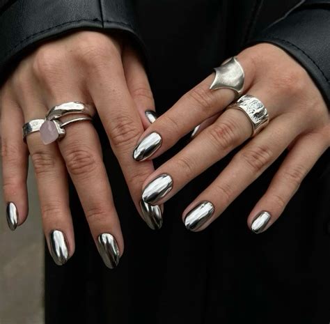 Silver Chrome Nails