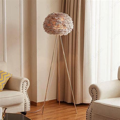 Grey Feather GOLD FLOOR LAMP LIVING ROOM LIGHT FOR HOME LIGHTING ...