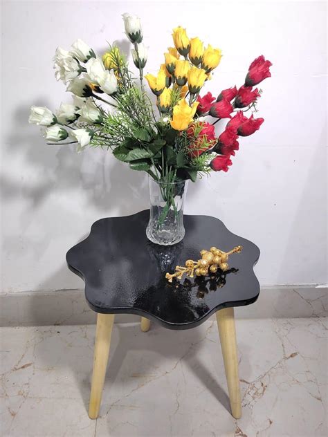 IZZI WOOD CRAFTS Wooden Flower Shape Folding Leg Small Kids Bed Side ...