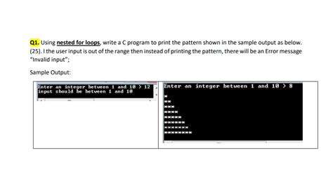 Pattern Prints in C Using Nested Loop 的图像结果