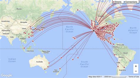 United Airlines World Route Map
