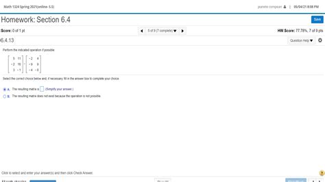 Solved Math 1324 Spring 2021(online-S.S) jeanete compean * | | Chegg.com