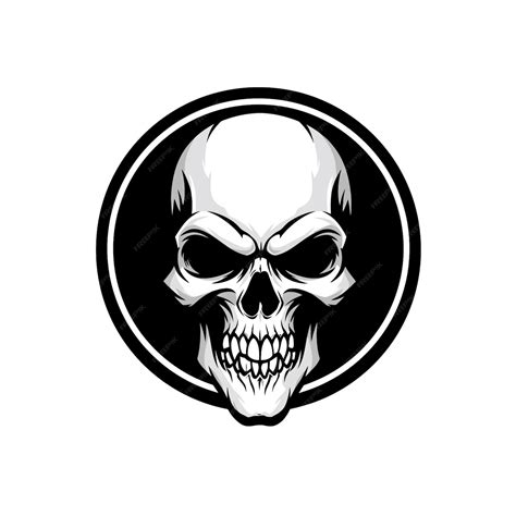 Skull emblem logo | Premium Vector