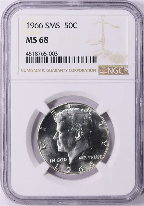1966 Kennedy Half Dollar SMS NGC MS-68 (Item 1870236 ...