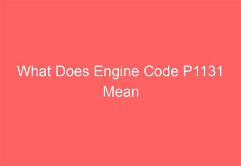 Image result for How to Fix Code P1131