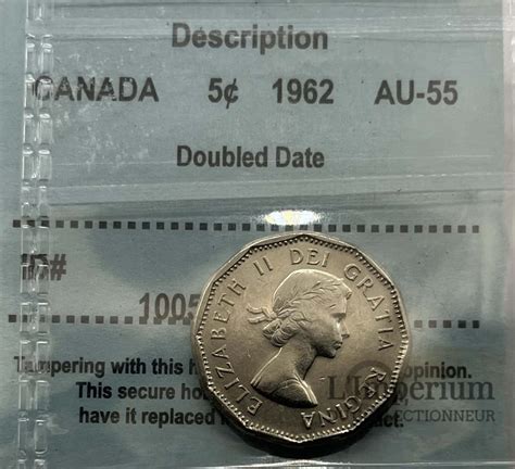 Canada - 1962 5-Cents DD - CCCS Certified AU-55 L'Imperium Du ...