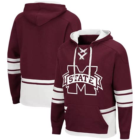 Men's Colosseum Maroon Mississippi State Bulldogs Lace Up 3.0 Pullover ...