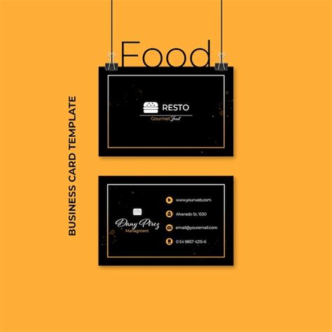 Delicious food business card template | Free PSD