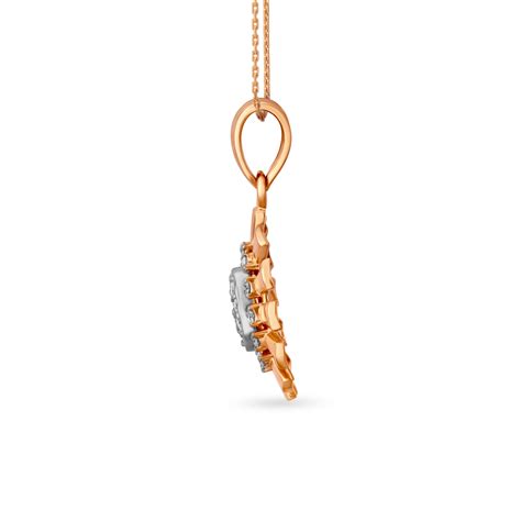 Charming Floral Diamond Pendant in White and Rose Gold