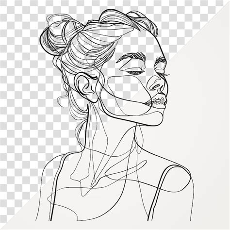 Line drawing woman png Images - Free Download on Freepik