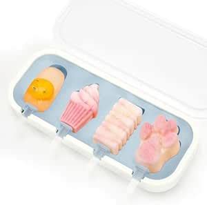 Skytail Silicone Popsicle Mold with 6 Sticks & Lid for Kids Baby Cute ...