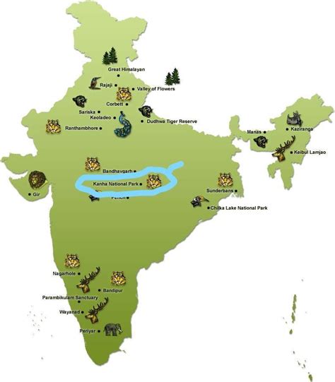 show on the map 1) kanha national park - Brainly.in