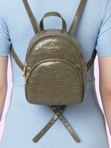 LAVIE Glossy croco Mini Backpack 12.5 L Backpack Olive - Price in India ...