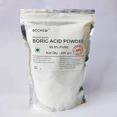 BCCHEM BORIC Acid Powder 500 GM 99.5% Pure ||Rice Preservative||Carrom ...
