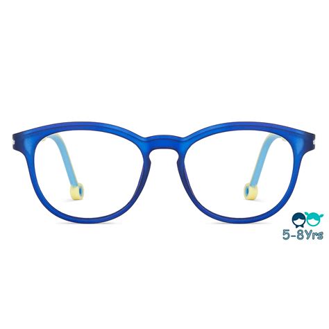 Buy Kids Glasses: Matte Blue Transparent Yellow Sky Blue Full Rim Round ...
