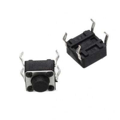 6x6x6mm Tactile 4 Pin Push Button Switch - 5 Pieces Pack – TNT e-Comp