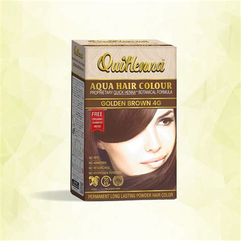 QuikHenna AQUA Powder Hair Color- 110 Gm- 4G Golden Brown ...