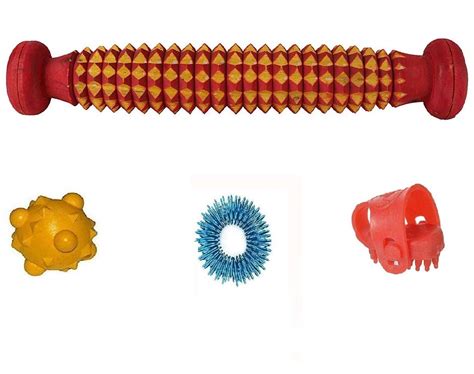 AHCS Acupressure Combo Pack Of 4 Item Wooden Foot Roller 1 SuJok Ring ...