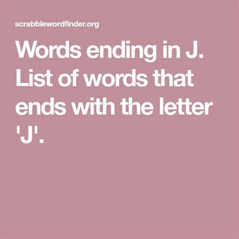 Words Ending In Jy - Letter Words Unleashed