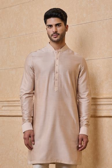 Buy Nude Solid Single Kurta for Men from Tasva 1077978