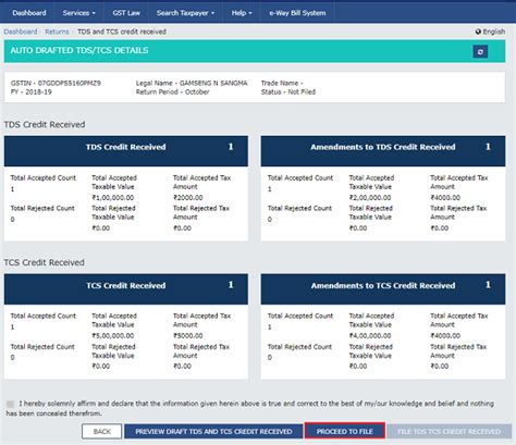GST: How to file details in TDS & TCS Credit Received table