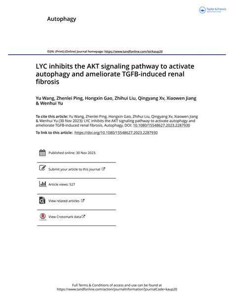 SOLUTION: Lyc inhibits the akt signaling pathway to activate autophagy ...