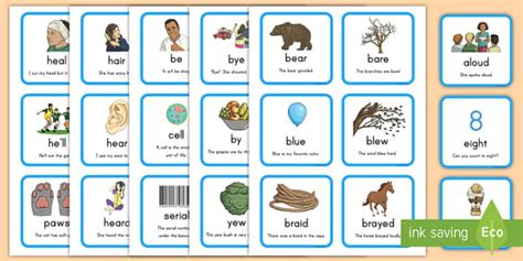 Homophones Matching Cards (teacher made) - Twinkl