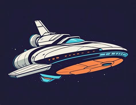 Space ship illustration in space on a neutral background | Premium AI ...