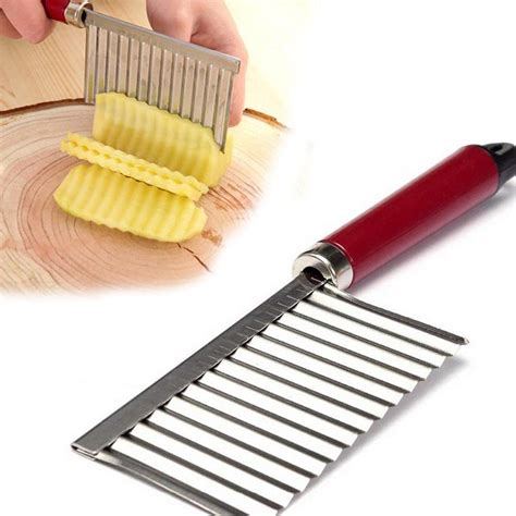 SH BOX Crinkle Cut Knife Potato Chip Cutter with Wavy Blade French Fry ...
