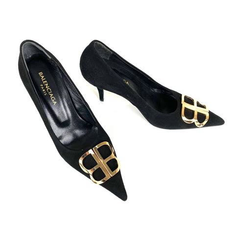 balenciaga ayakkabi siyah suet stiletto square knife