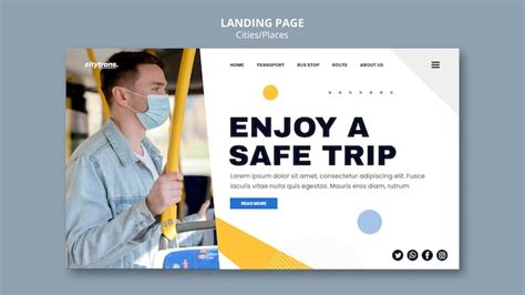 Safe trip landing page template | Free PSD
