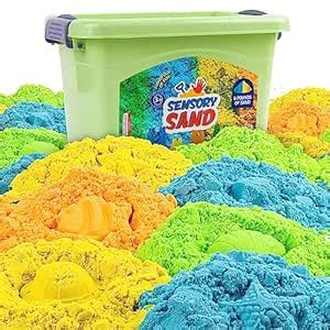 Sensory Sand Bulk Size 8 Pound Multicolor with Blue Orange Green and ...