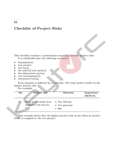 Project Risk Checklist Example 的图像结果