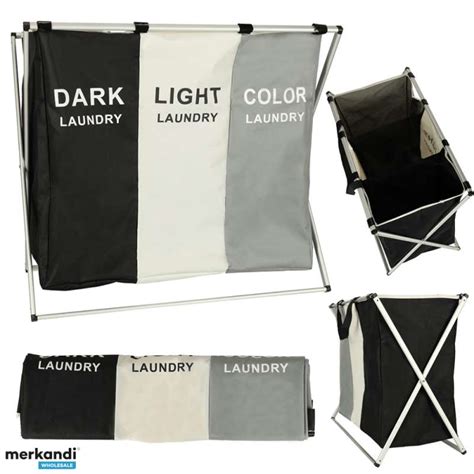 Laundry basket, segregation organizer, 3 compartments, 135 liters ...