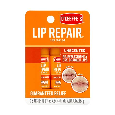Amazon.com: O'Keeffe's Unscented Lip Repair Lip Balm for Dry, Cracked ...