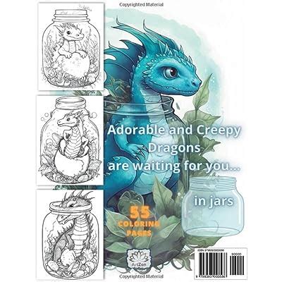 Adorable and Creepy Dragons Life Inside Jar Coloring India | Ubuy