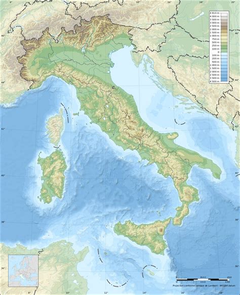 Bello Regioni Italiane Non Bagnate Dal Mare | Italy map, Elevation map, Map