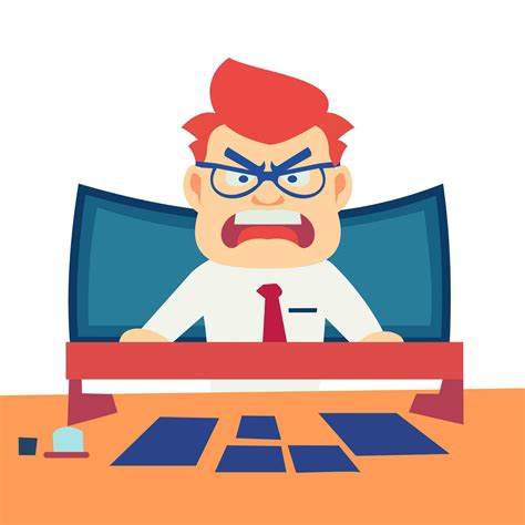 Angry and exasperated employee, character illustration 26584289 Vector ...