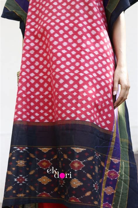 'Sunset Dreams' Handloom Ikat Kaftan Kurta Dress – Ek Dori